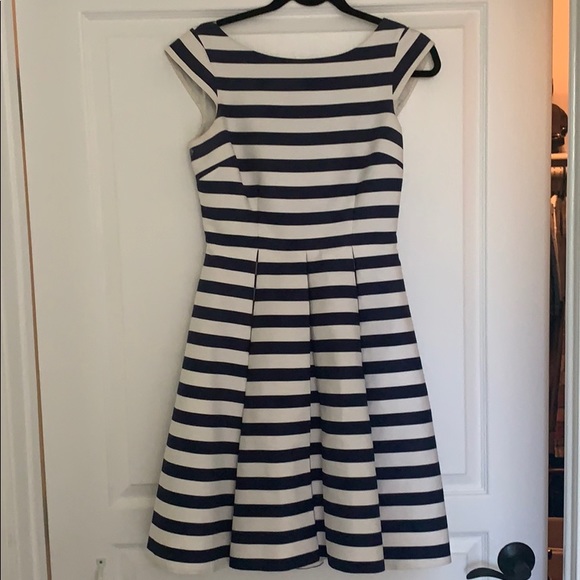 Kate Spade Blue and Ivory Striped Cap Sleeve Dress - Picture 7 of 7